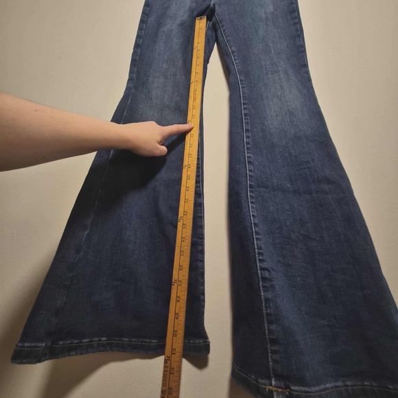 We The Free Hippie Indie 70s Theme TALL High Waist Disco Retro Bell Bottom Jeans - Picture 10 of 11